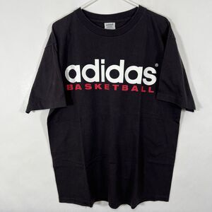 Vintage Adidas Basketball T Shirt Mens Size Large Black Single Stitch Early 90s